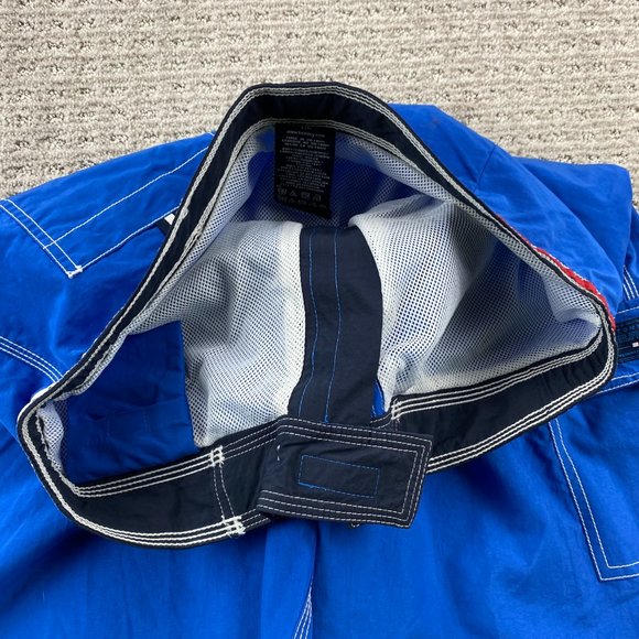Tommy Hilfiger Swim Trunks Men Large L Blue Board Shorts Swimming Surf Y2K 2000s - Picture 5 of 15